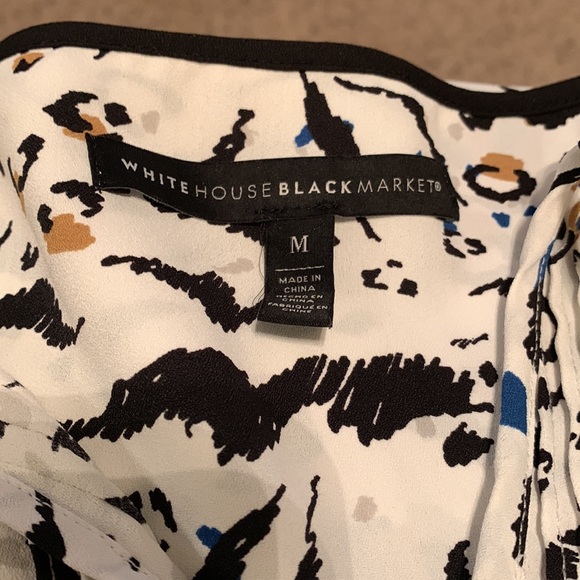 White House Black Market Tunic Blouse with Tassel Tie Neck - Picture 6 of 9